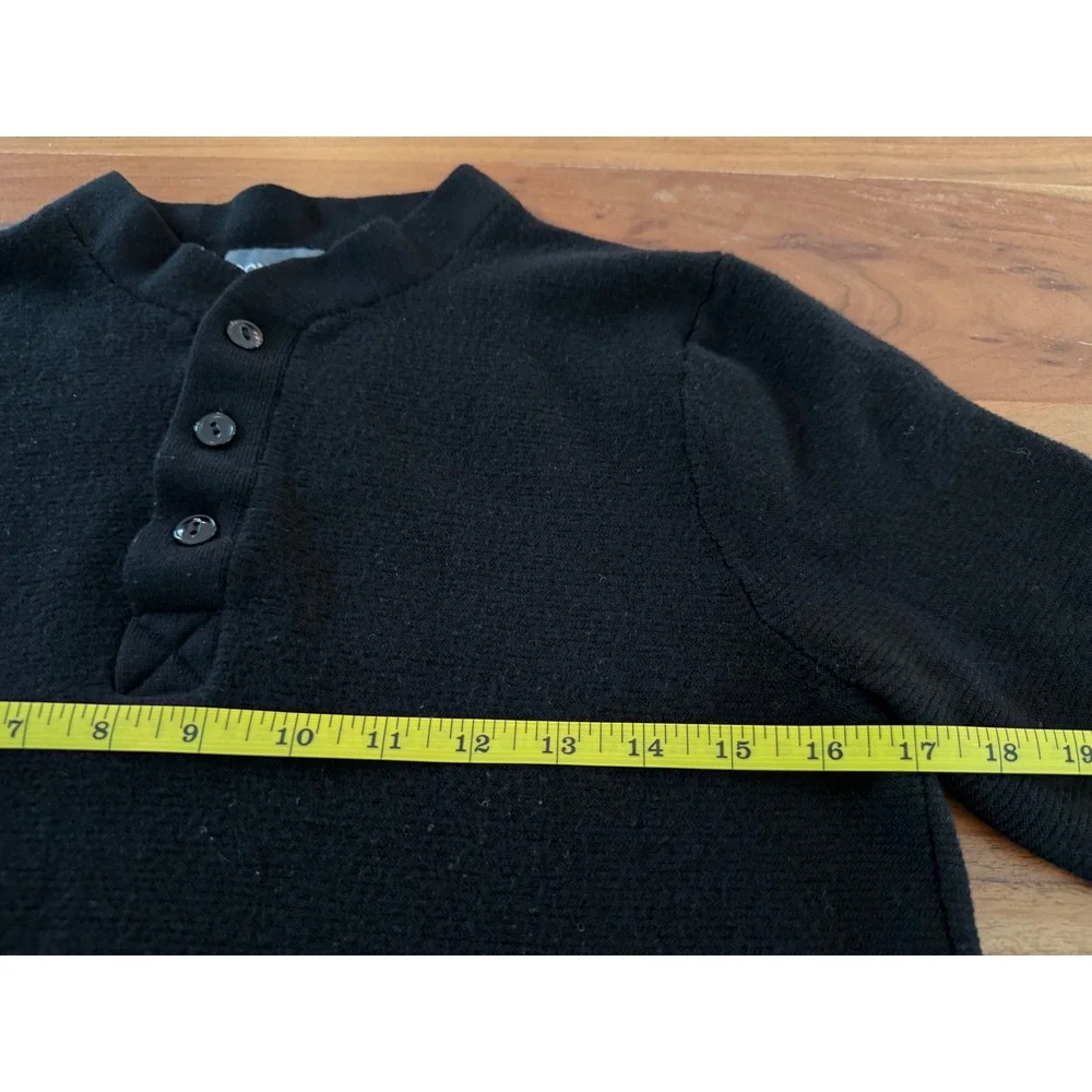 Bonobos Mens Slim Fit Extra Fine Merino Wool Henley Sweater Black Large L